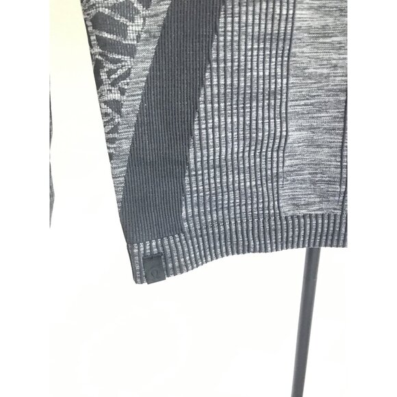 Lulu Lemon Rest Less Pullover | Hip Length | Size 2 | Black, Gray Floral Ribbed - Picture 4 of 6